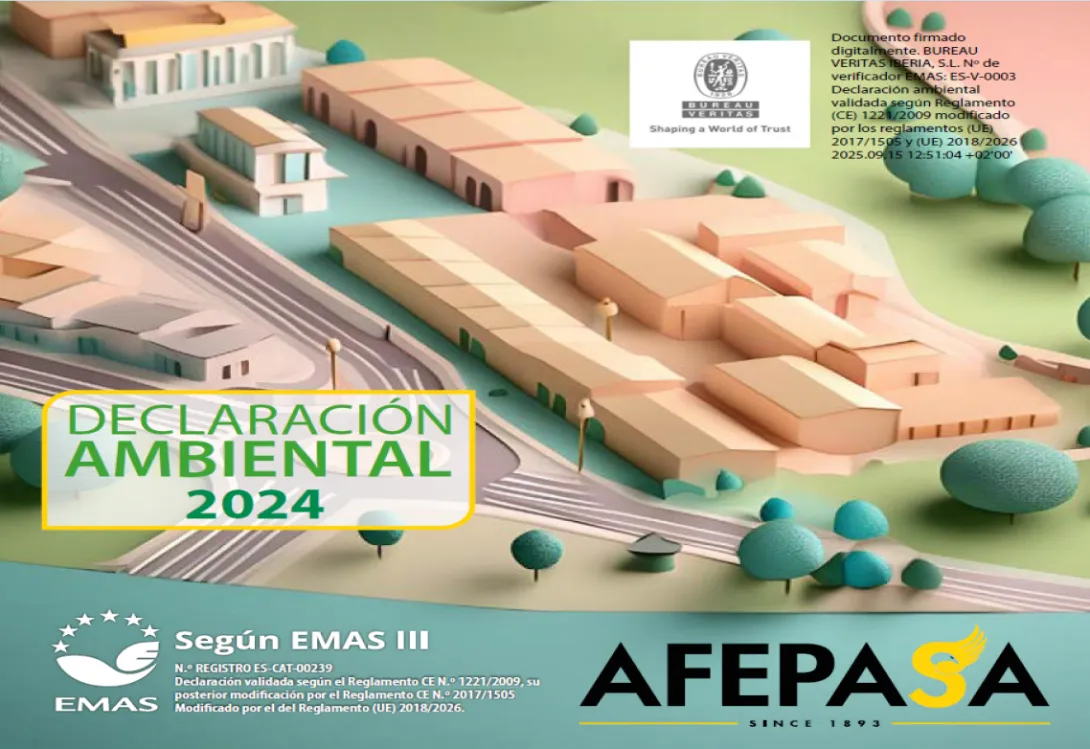 AFEPASA recibe la validación de la declaración ambiental 2023 bajo la certificación EMAS